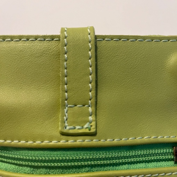Borse In Pelle 🇮🇹 Italy Genuine Leather Small Crossbody Bag Purse Lime Green - Picture 8 of 14